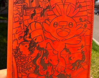 Custom Pokemon Scorbunny Laser Engraved 9 Pocket  Binder