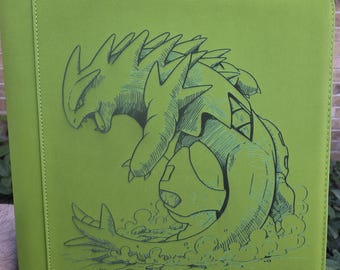 Custom Pokemon Laser Engraved 9 Pocket Top Loader Tyranitar Binder