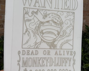 Custom One Piece Wanted Luffy Laser Engraved 9 Pocket Top Loader Binder