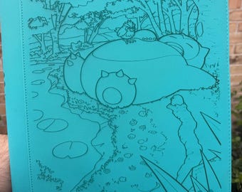 Custom Pokemon Laser Engraved 9 Pocket Top Loader Snorlax 151 Promo Binder