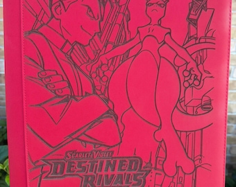 Custom Pokemon Laser Engraved 9 Pocket Top Loader Mewtwo Binder