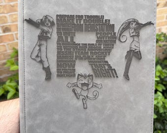 Custom Pokémon Laser Engraved 9 Pocket Team Rocket Binder
