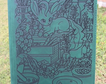 Custom Pokemon Laser Engraved 9 Pocket Leafeon Binder