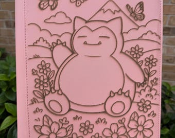 Custom Pokemon Snorlax Field Laser Engraved 9 Pocket  Binder