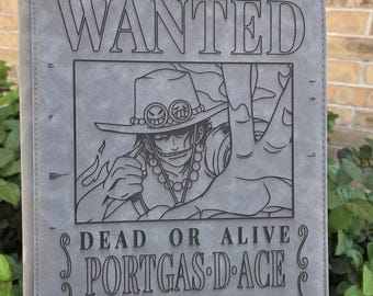 Custom One Piece Laser Engraved 9 Pocket Wanted Ace Binder
