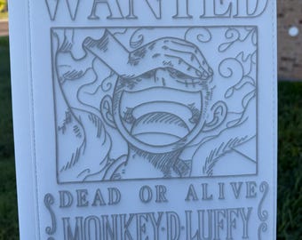 Custom One Piece Wanted Luffy Laser Engraved 9 Pocket Binder