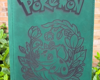 Custom Pokemon Laser Engraved 9 Pocket Bulbasaur Binder