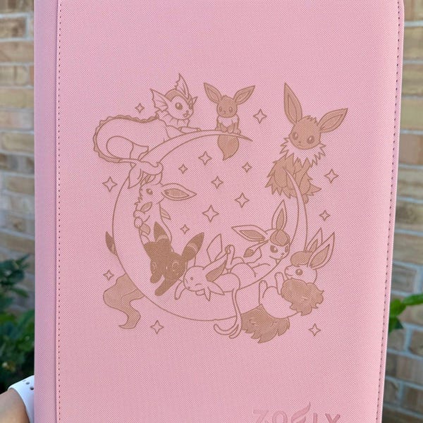 Custom Pokemon Eeveelutions Laser Engraved 9 Pocket  Binder