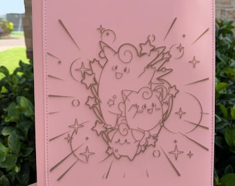 Custom Pokemon Clefable | Clefairy | Cleffa Laser Engraved 9 Pocket Binder