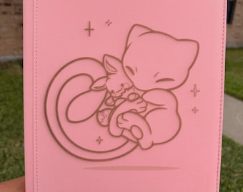 Custom Pokemon Mew w/ Eevee Laser Engraved 9 Pocket Binder