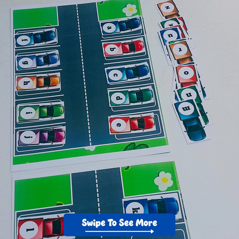 Car Parking Lot Alphabet for Kids, Busy Book Page for Toddlers ...