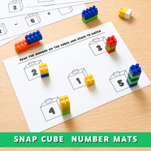 Snap Cube Mats, Mats 1-20, Fine Motor Skills, Teaching Materials, Kindergarten Educational Game.