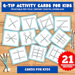 Q - Tip Feinmotorik druckbare Karten für Kleinkinder, Vorschul- und Kindergartenkinder.