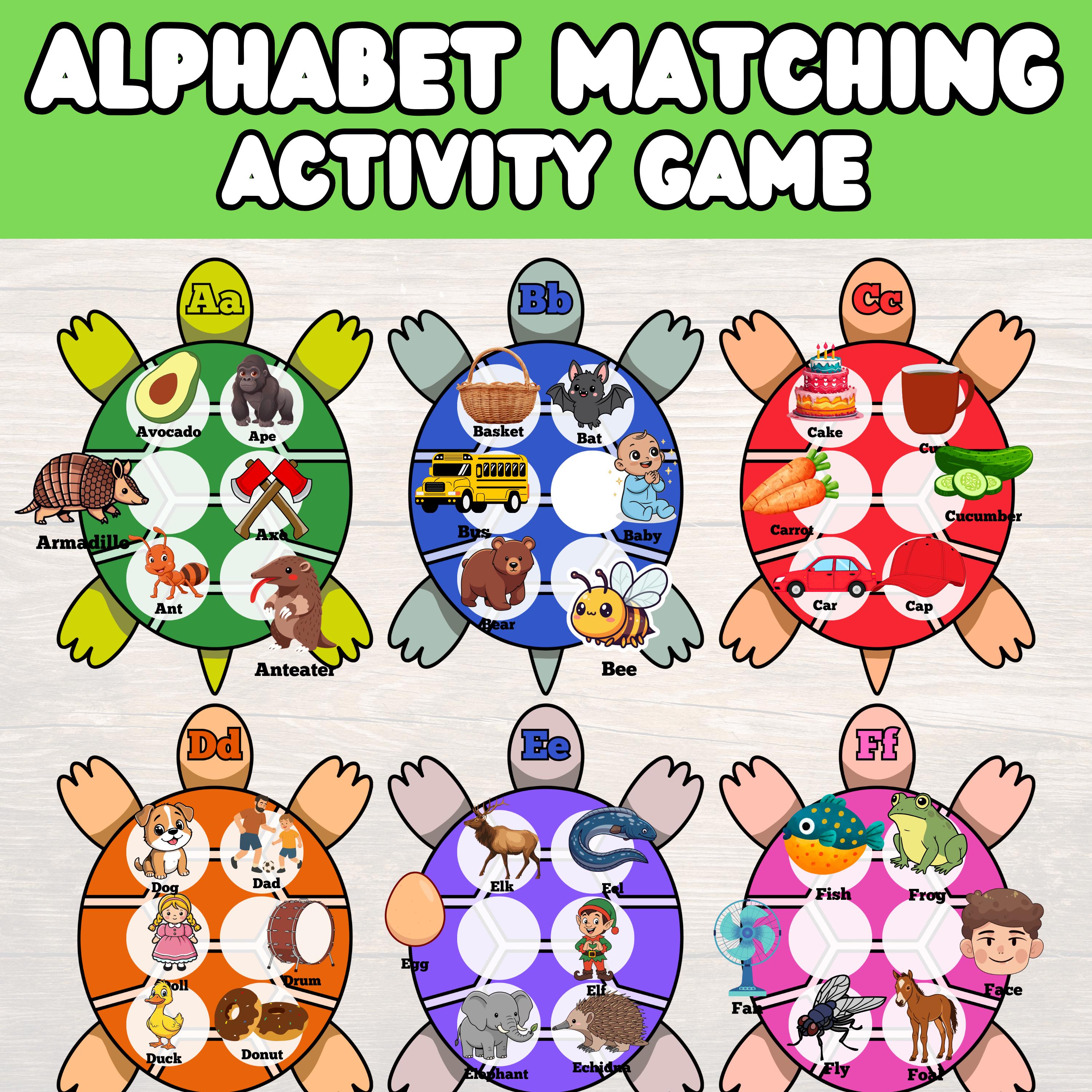 Turtle Alphabet Matching Game, Preschool ABC Activity (PDF Download) - Etsy