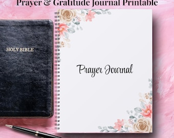 Prayer Journal Printable | Christian Gratitude | Bible Study Planner | Daily Prayer Tracker
