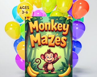 Kids Maze Puzzle Activity Booklet Ages 3-6, Printable PDF With Coloring Page
