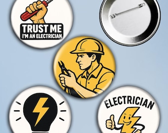 Juego de insignias de electricista – 4 elegantes pines