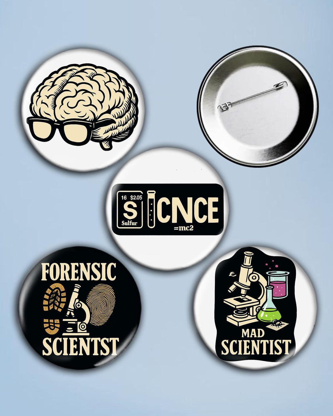 Science Insignia Scientist Pin Set • Science Badges, STEM Gift (4-pack) - Etsy