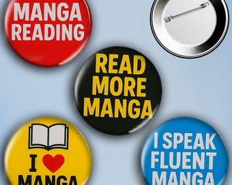 Juego de pins de lectura de manga