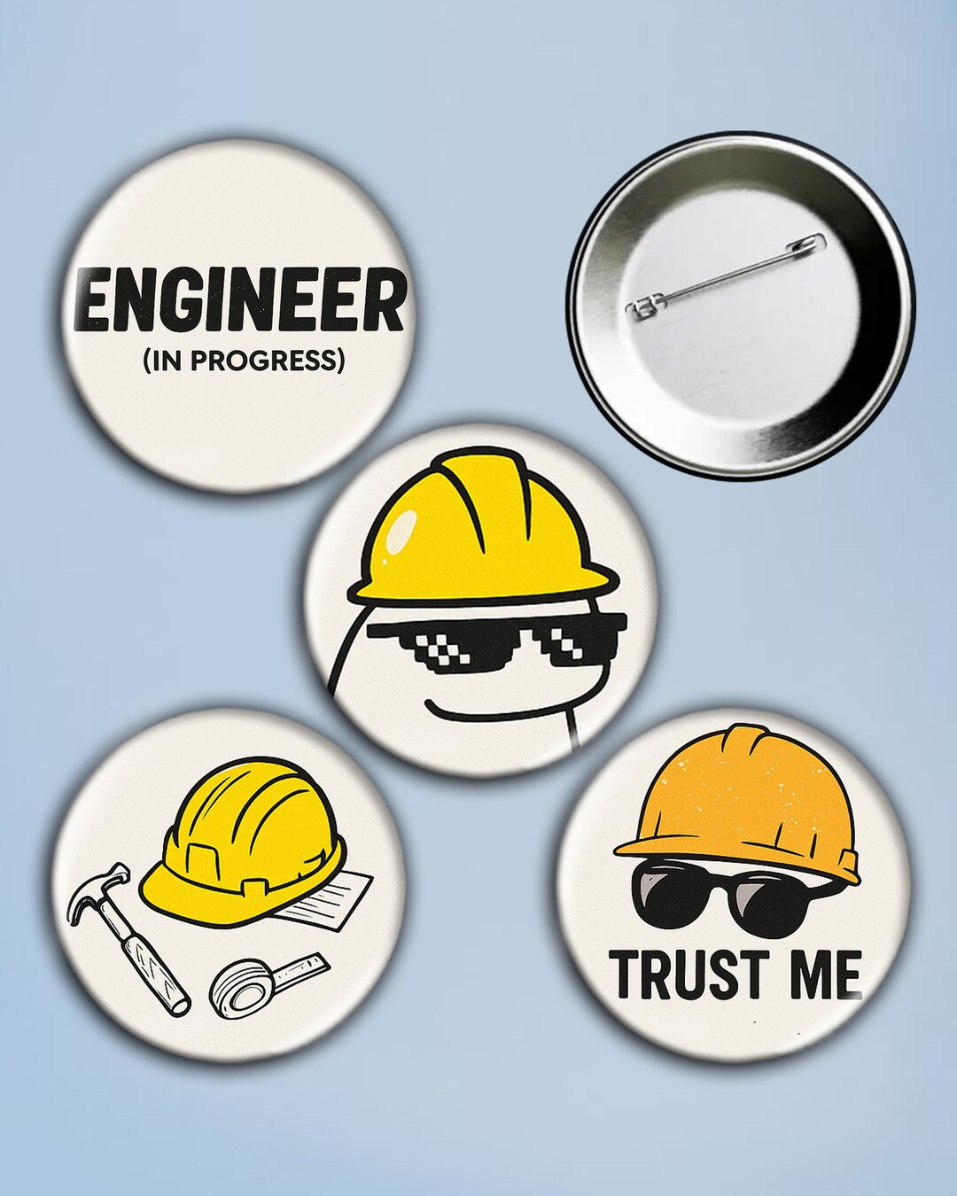 Engineer Pin Badge Set – 4 Pcs - Etsy