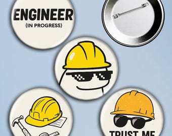 Engineer Pin Badge Set – 4 pcs