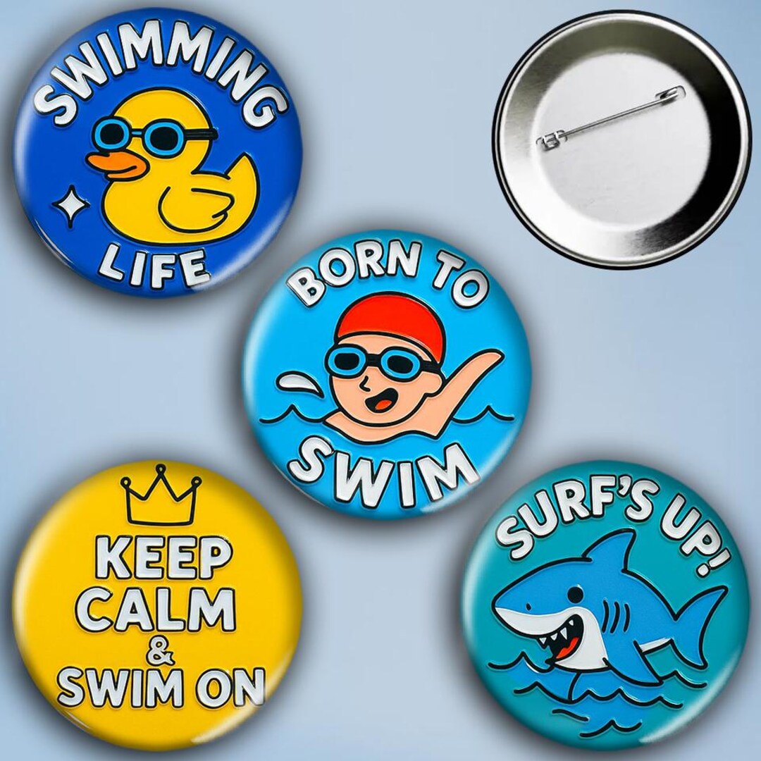 Running Water Pin Swimming Pin Set - Etsy
