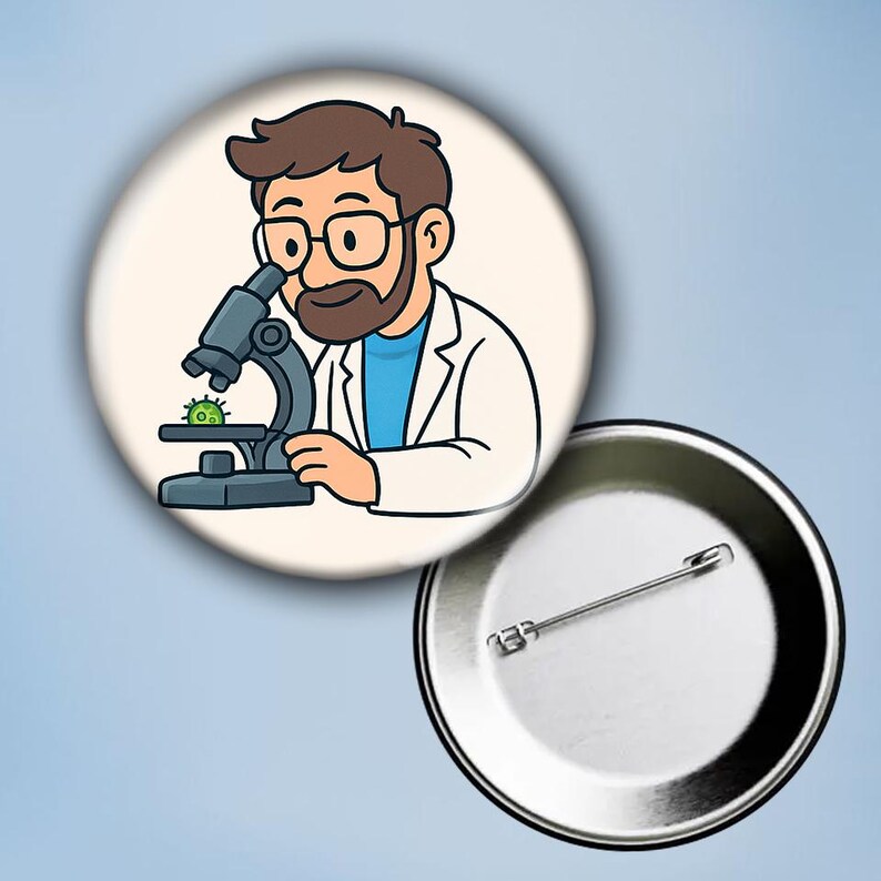 Computer Science Pin Badge Biologist Badge Set • 4 Pins • Biology Buttons • Microbiology Pins ...