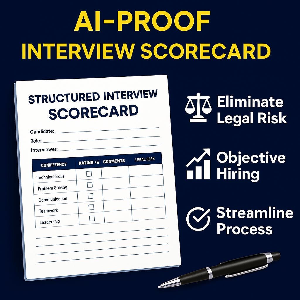 Structured Interview Scorecard Template + Ai-proof Hiring Kit | HR ...