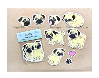 Pug Vinyl Sticker Set