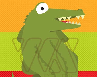 Pin the Tooth on the Alligator Party Game