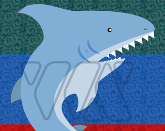 Pin the Gill on the Shark Party Game - Kids Birthday, Baby Shower