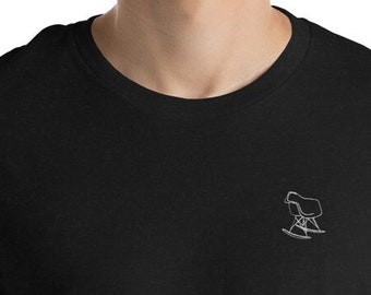 Eames Rocking Chair Embroidered T-shirt: Mid-Century Modern, Architect, Designer, Gift, MCM