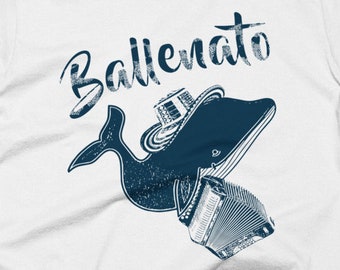 Vintage Ballenato Whale T-shirt: Colombia Vallenato Music, Colombian, pride, nostalgia