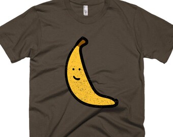 Cool Vintage Looking Banana T-shirt Printed on American Apparel 2100 Fine Jersey Men T-shirt. Available for women & in other colors!