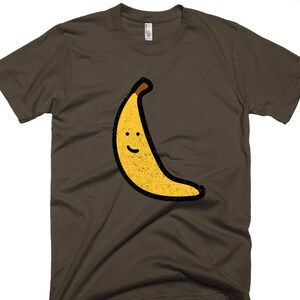 Cool Vintage Looking Banana T-shirt Printed on Bella+Canvas 3001 Fine Jersey Men T-shirt. Available for women & in other colors!