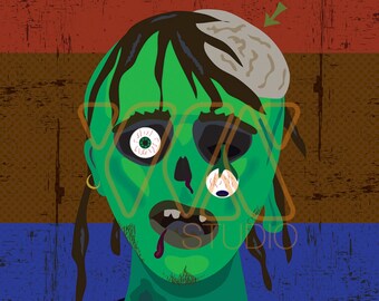 Pin the Knife on the Zombie Brain – Halloween Party Game