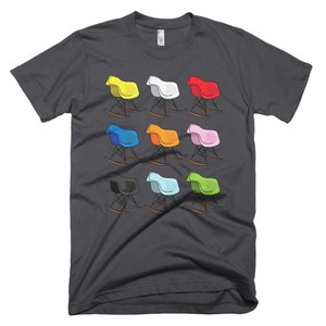 Eames Color Rocking Chairs T-shirt for Men. Gift for architect, design lover or interior designer. Available for women, and other colors image 2