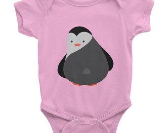 Adorable Penguin Unisex Baby Onesie. Gift for penguin lover. Also available in other colors and men's and women's shirts. Kawaii, south pole