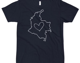 Colombia Map T-Shirt: Love for Colombians, Bella+Canvas Tee