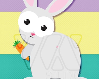 Pin the Tail on the Easter Bunny - Children Kids Party Game