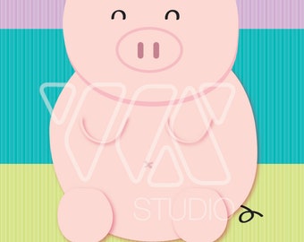 Pin the Heart on the Pig – Custom Baby Shower Party Game