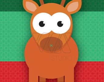 Pin the Nose on Rudolph the Red Nose Reindeer - Holidays - Christmas - Theme Party Game - December - Santa - Rudolph