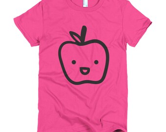 Cute Apple T-Shirt: Bella+Canvas Jersey, Summer Fruit Tee