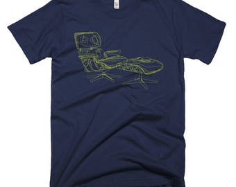 Eames Line Sketch Lounge Chair & Ottoman T-shirt for Men. Gift for architect, design lover or interior designer. Other colors too!
