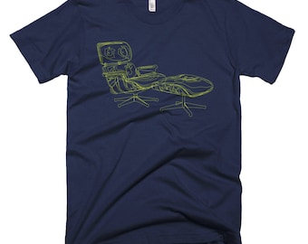 Eames Lounge Chair & Ottoman Line Art T-Shirt, Architect Gift