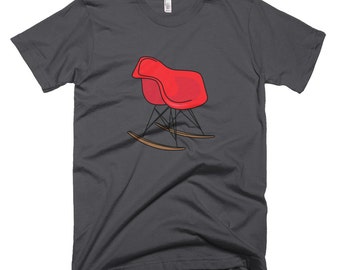 Red Eames Rocking Chair Graphic Tee, Gift for Architect