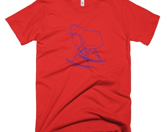Eames Rocking Chair Line Art T-Shirt, Gift for Architect