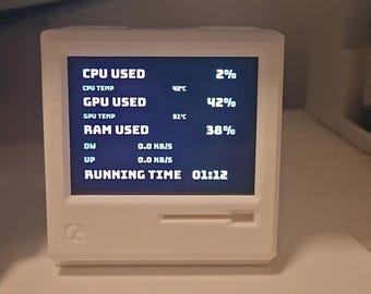 Retro Macintosh Mini Display | 2.8" HDMI | Plug and Play | Desk Decor Gift