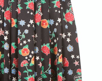 Summer maxi skirt from printed satin, womens maxi skirt, made to order skirt, size S-XXL