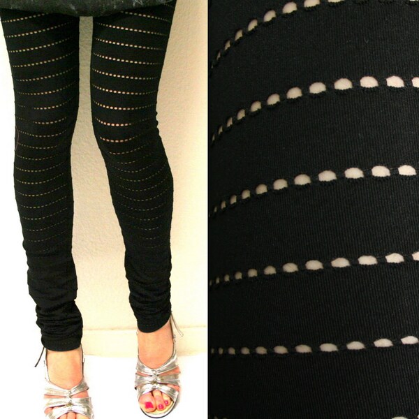 Black leggings - last piece - extra long or regular length - size extra  small medium large xs s m l - US 4 6 8 10 12